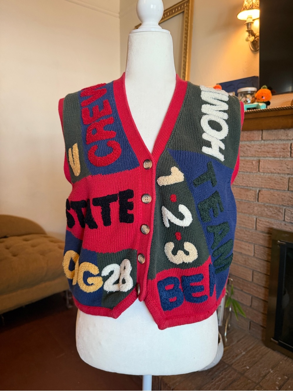 Vintage School Themed Sweater Vest